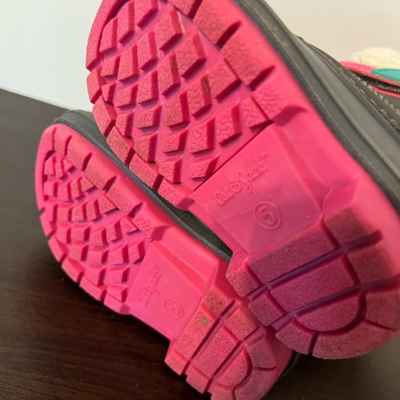 Cat & Jack Gray and Pink Rain & Snow Boots Waterproof - Picture 3 of 5